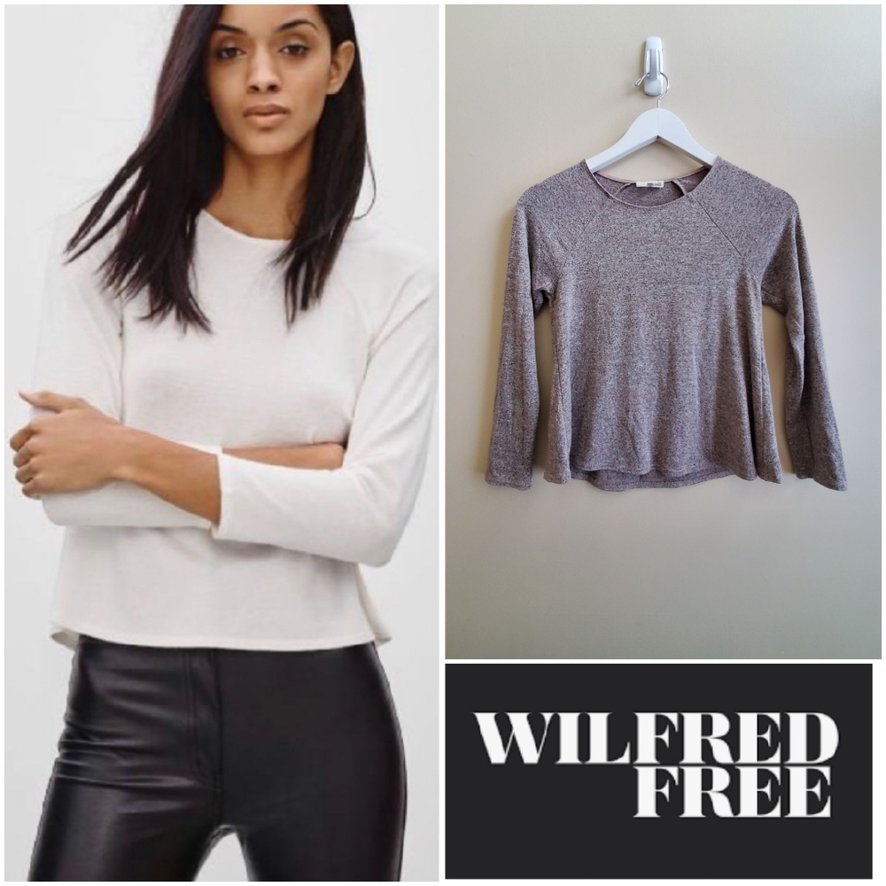Wilfred Free lavender melange colour raglan long sleeve tee, XXS